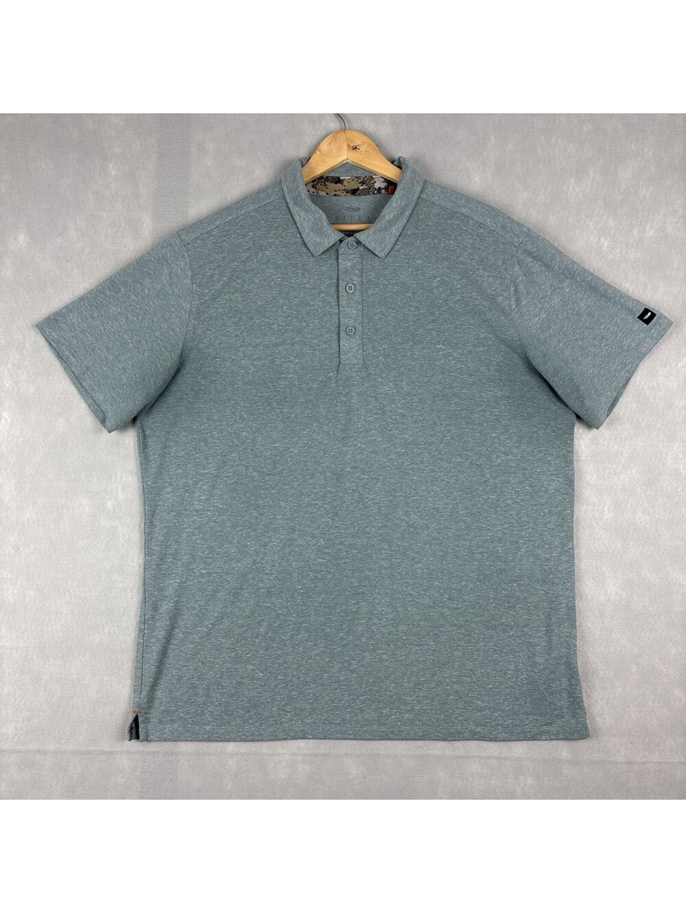 Sitka‎ Gear Essential Short Sleeve Polo Shirt Mens XL UPF 50+ Heather Blue Hemp